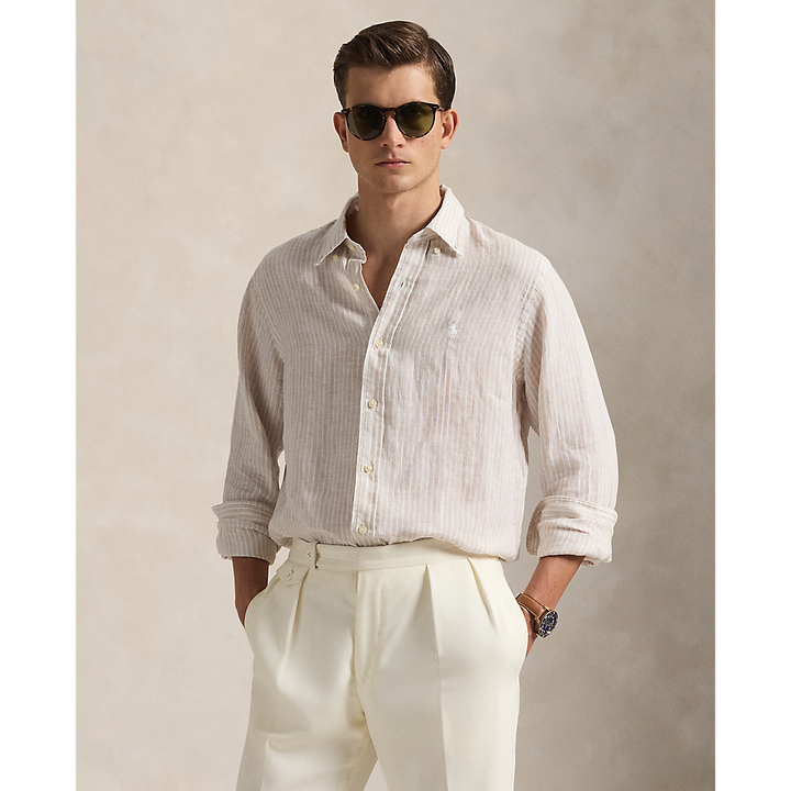 PRL Custom Fit Striped Linen Shirt/Košulja 710B15594006