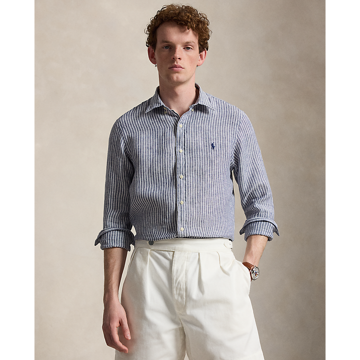 PRL Slim Fit Striped Linen Shirt/Košulja 710B15647001