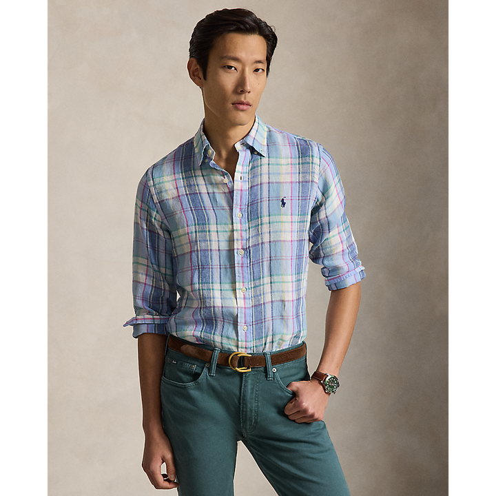 PRL Custom Fit Plaid Linen Shirt/Košulja 710B16705002