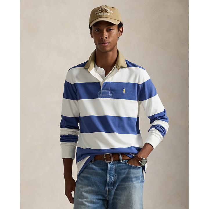 PRL Classic Fit Khaki-Collar Rugby Shirt/Polo majica 710P05317002