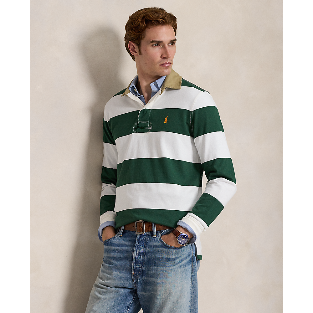 PRL Classic Fit Khaki-Collar Rugby Shirt/Polo majica 710P05317004