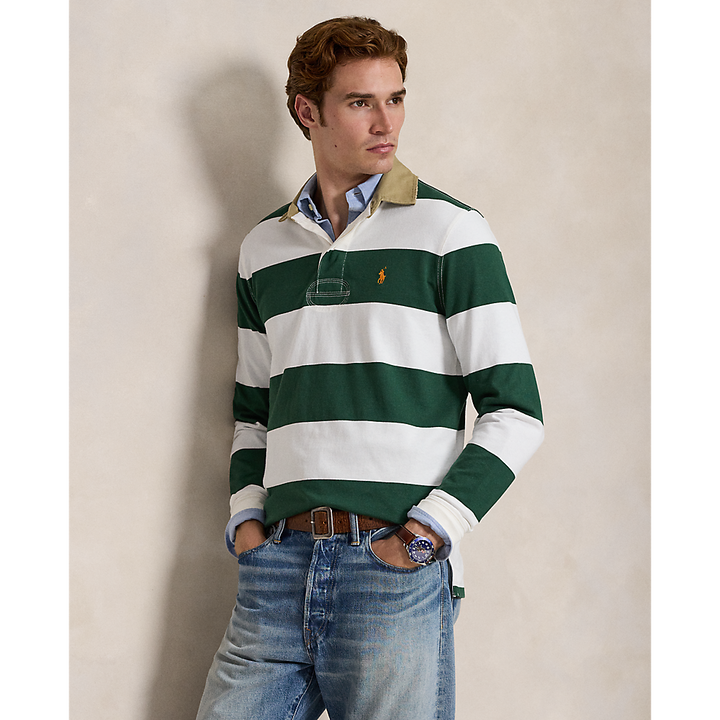 PRL Classic Fit Khaki-Collar Rugby Shirt/Polo majica 710P05317004