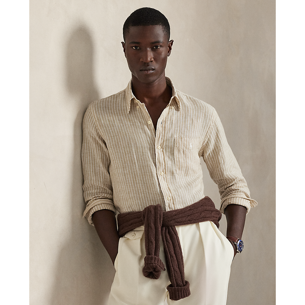 PRL Custom Fit Striped Linen Shirt/Košulja 710P07024003