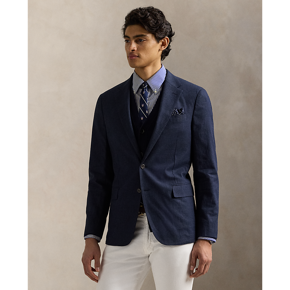 PRL Polo Modern Plaid Linen-Blend Jacket/Sako 715966379001