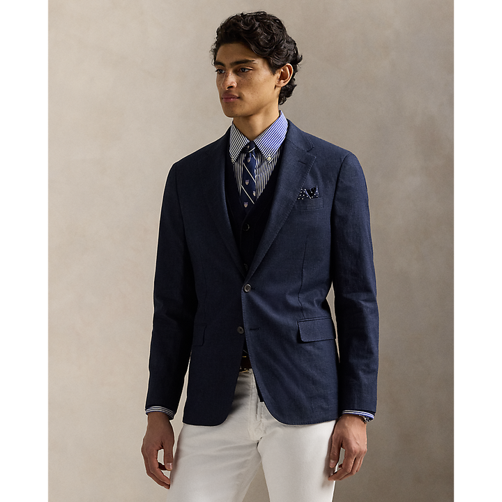 PRL Polo Modern Plaid Linen-Blend Jacket/Sako 715966379001