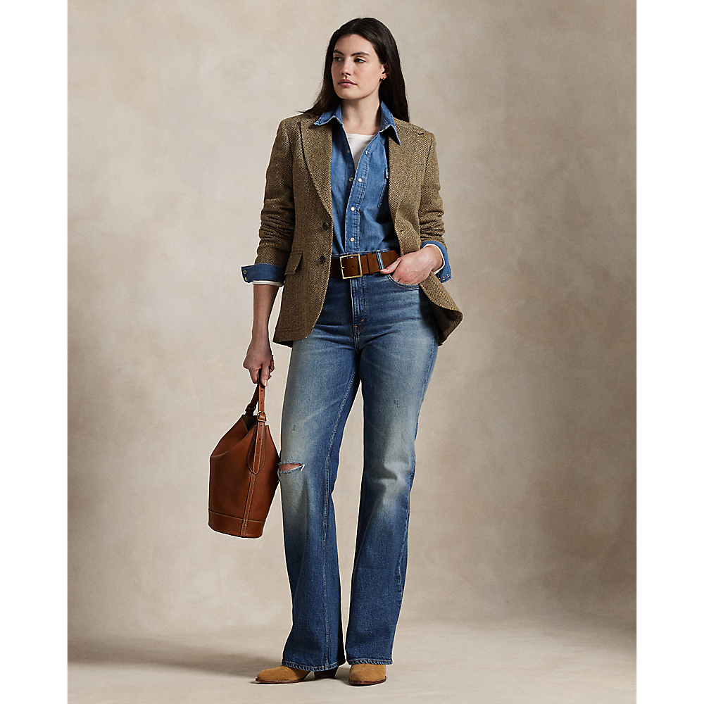 PRL Herringbone Linen-Blend Blazer/Sako 211891070001