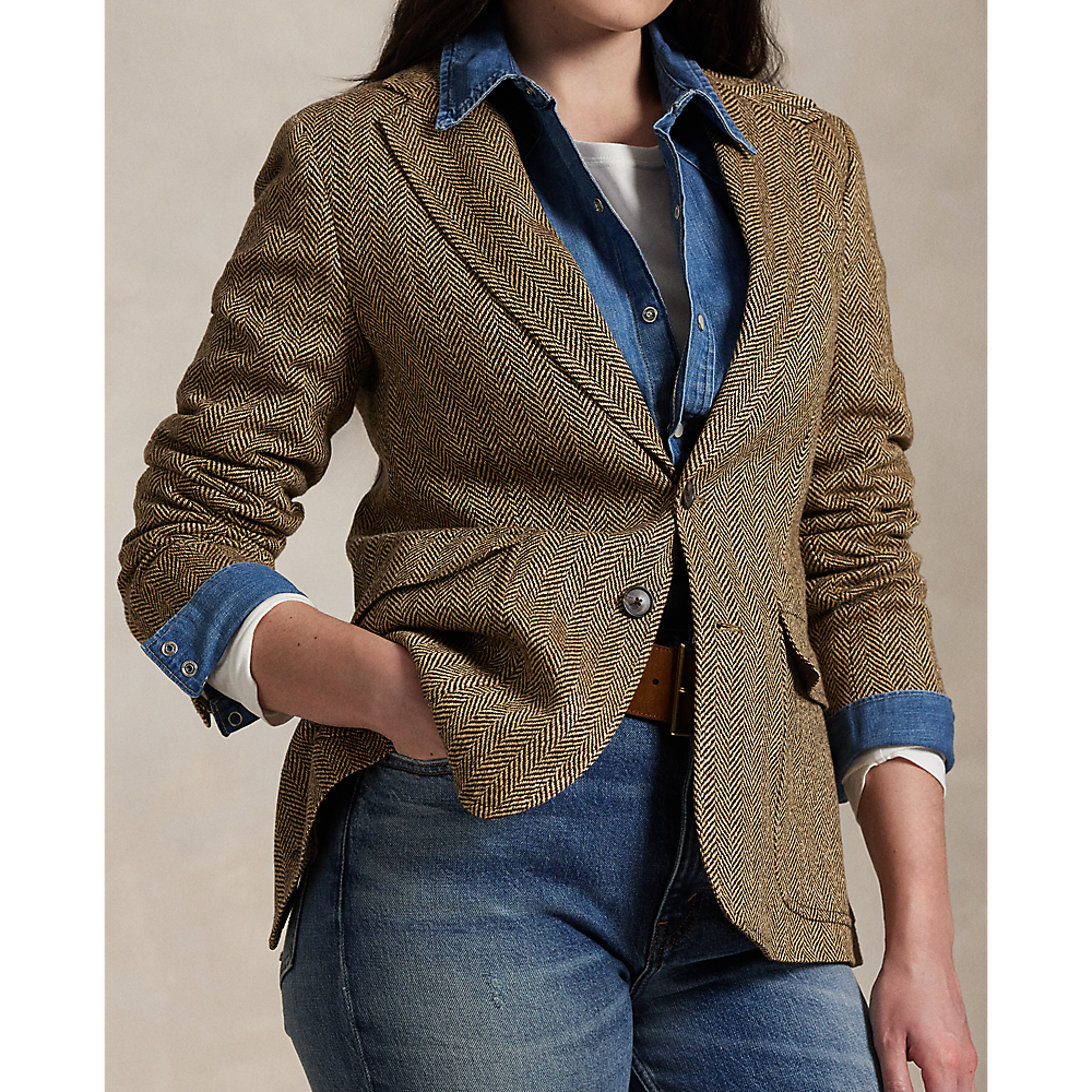 PRL Herringbone Linen-Blend Blazer/Sako 211891070001