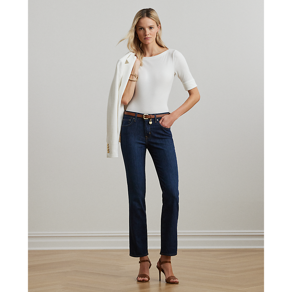 LRL Stretch Cotton Boatneck Tee/Majica 200654963007