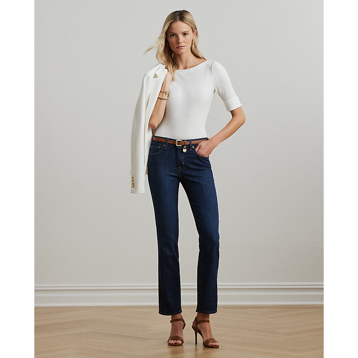 LRL Stretch Cotton Boatneck Tee/Majica 200654963007