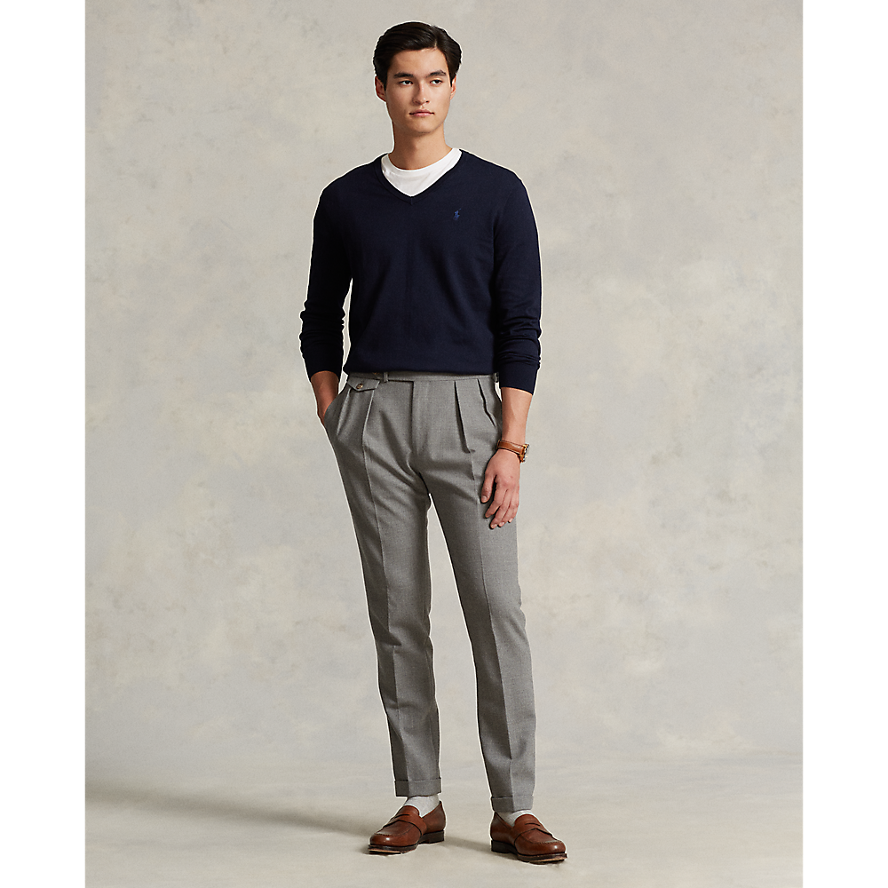 PRL Slim Fit Cotton V-Neck Sweater/Pulover 710670789004