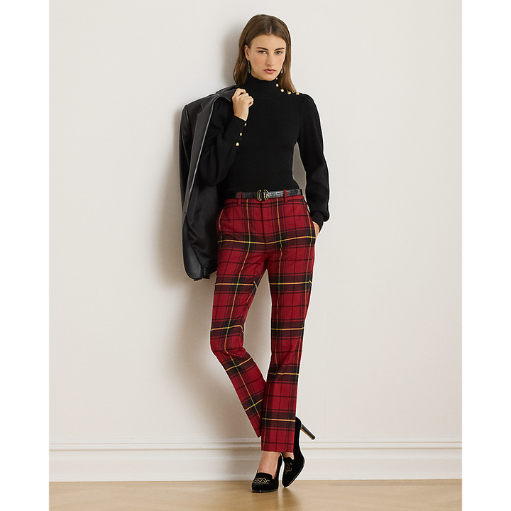 LRL Button-Trim Mockneck Jumper/Pulover 200882214001