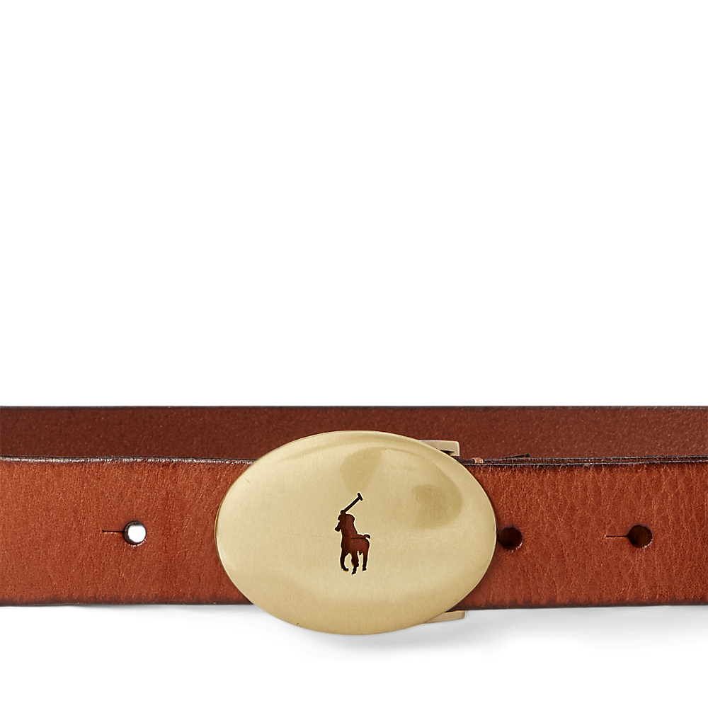 PRL Polo ID Oval-Buckle Vachetta Belt/Remen 429895826003