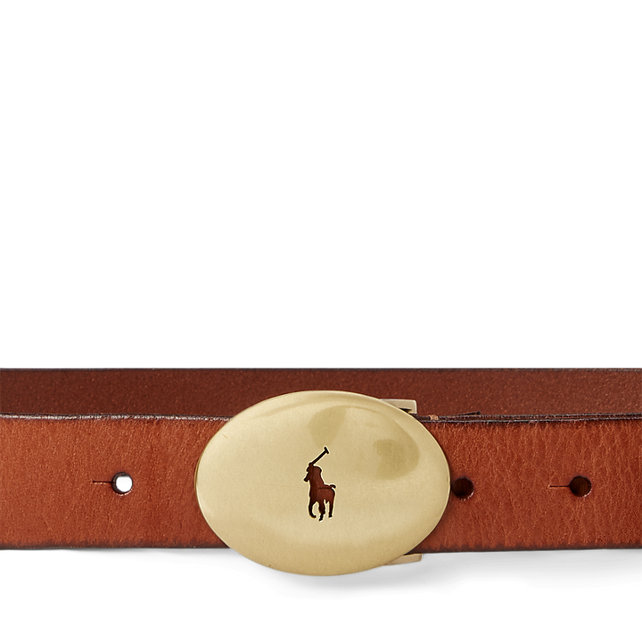 PRL Polo ID Oval-Buckle Vachetta Belt/Remen 429895826003