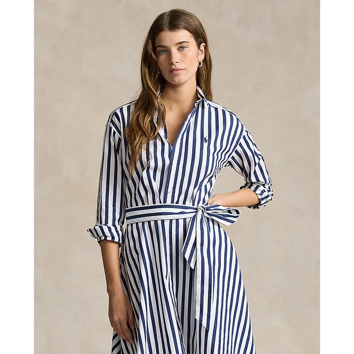PRL Belted Striped Cotton Shirtdress/Haljina 211891428001