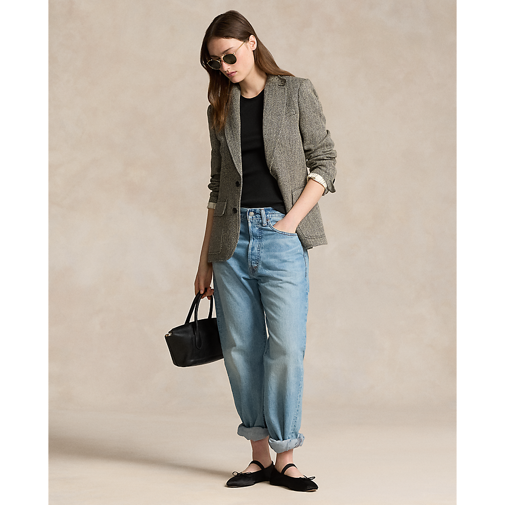 PRL Herringbone Linen-Blend Blazer/Sako 211891070002