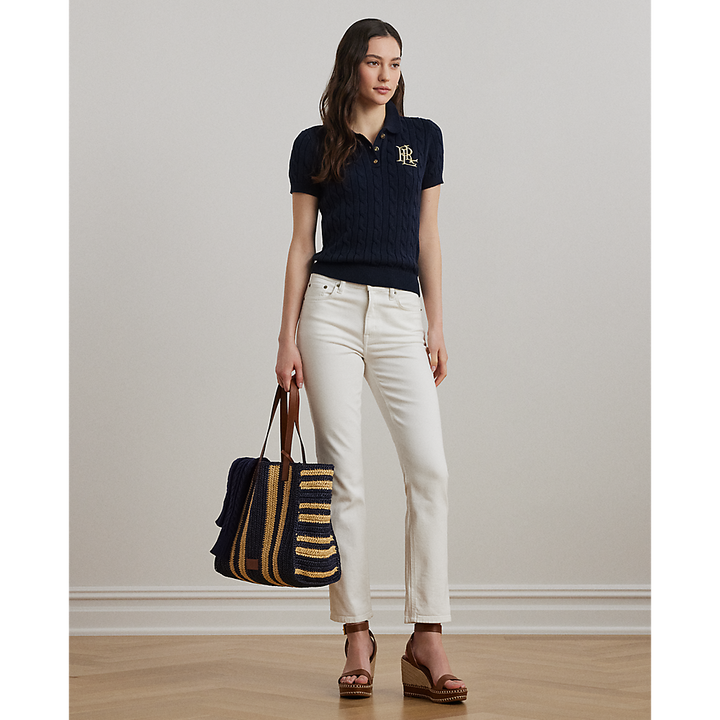 LRL Cable-Knit Cotton Polo Jumper/Pulover 200932224002