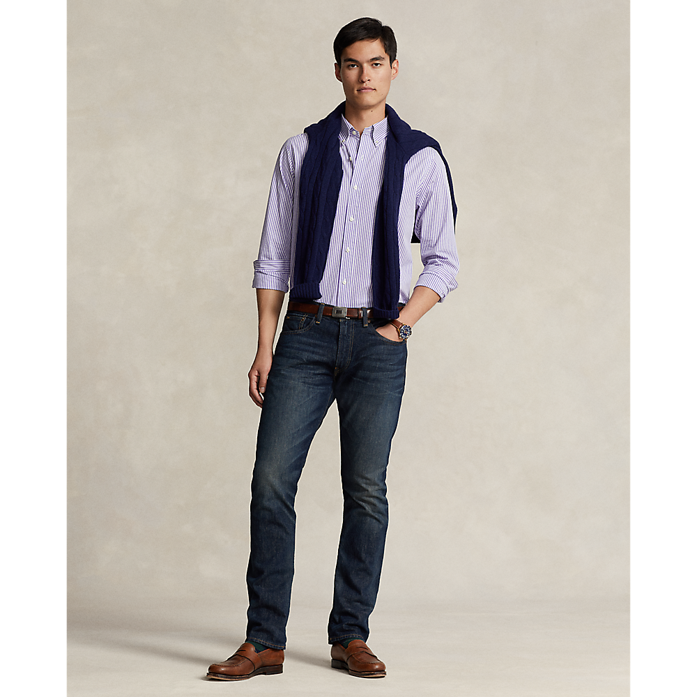 PRL Custom Fit Striped Stretch Poplin Shirt/Košulja 710929346003
