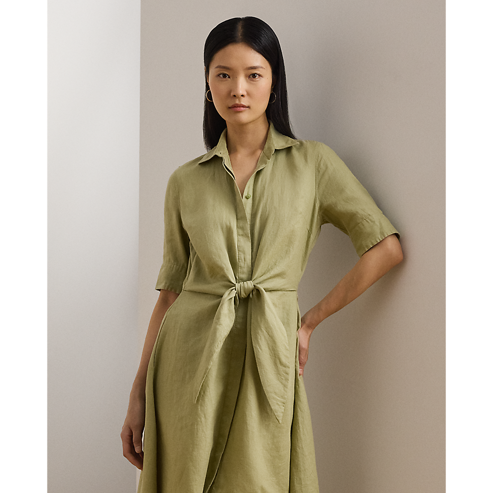 LRL Tie-Front Linen Shirtdress/Haljina 200905667015