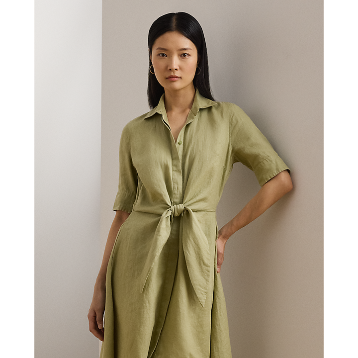 LRL Tie-Front Linen Shirtdress/Haljina 200905667015