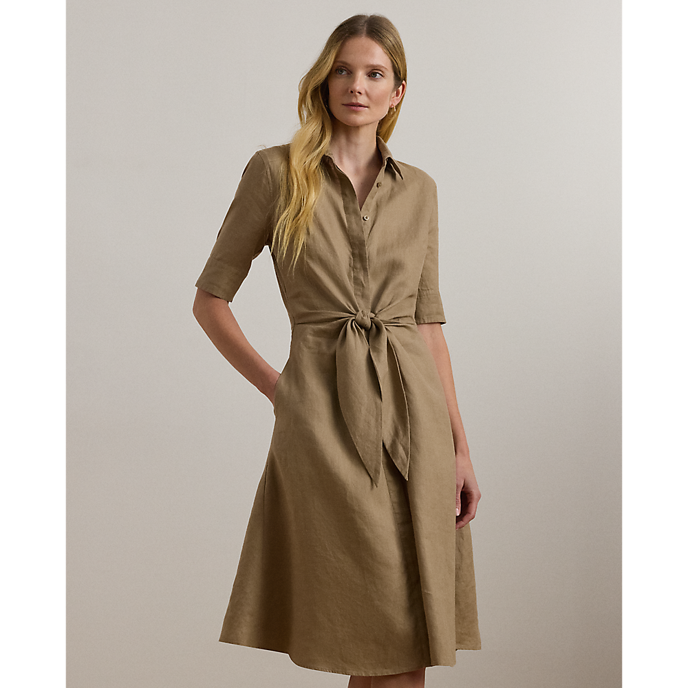 LRL Tie-Front Linen Shirtdress/Haljina 200905667016