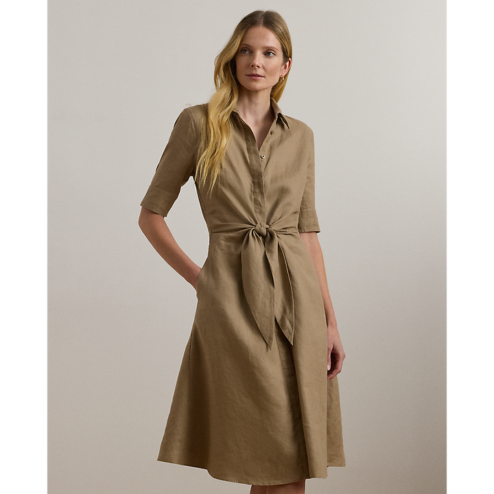 LRL Tie-Front Linen Shirtdress/Haljina 200905667016