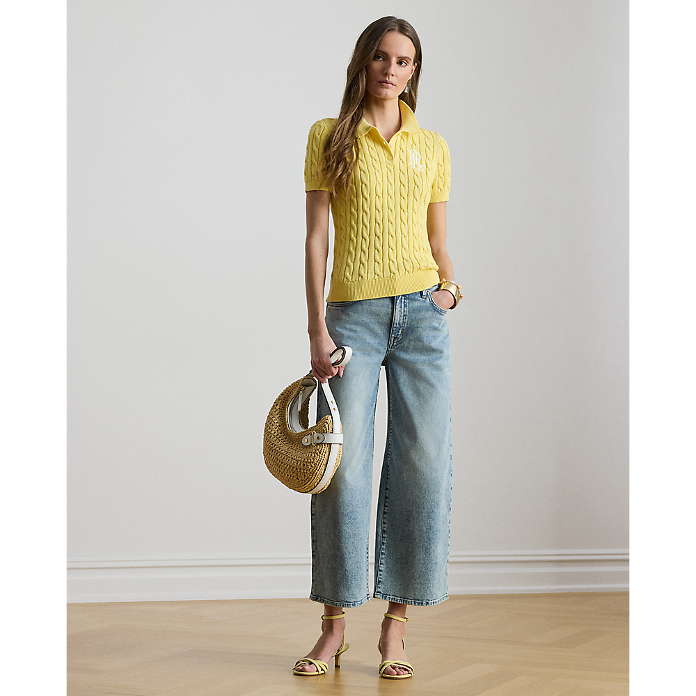 LRL Cable-Knit Cotton Polo Jumper/Pulover 200932224017