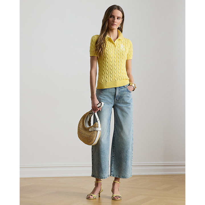 LRL Cable-Knit Cotton Polo Jumper/Pulover 200932224017