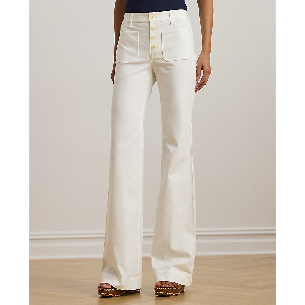 LRL Stretch Cotton Canvas Wide-Leg Trouser/Hlače 200957444001