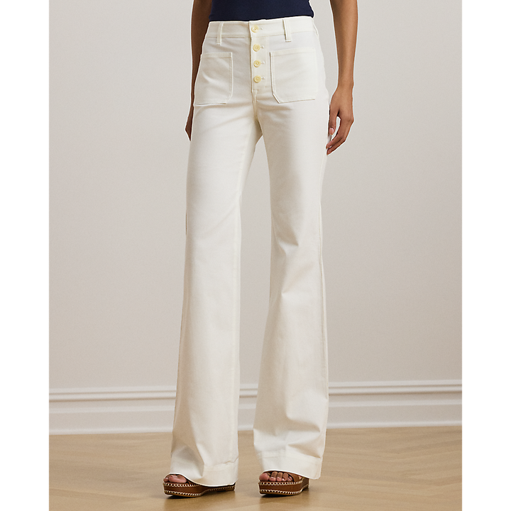 LRL Stretch Cotton Canvas Wide-Leg Trouser/Hlače 200957444001