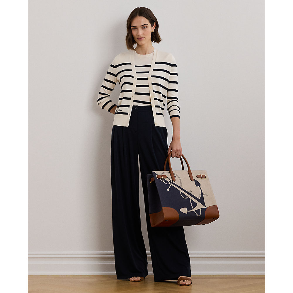 LRL Striped Cotton-Blend Cardigan/Pulover 200957476002
