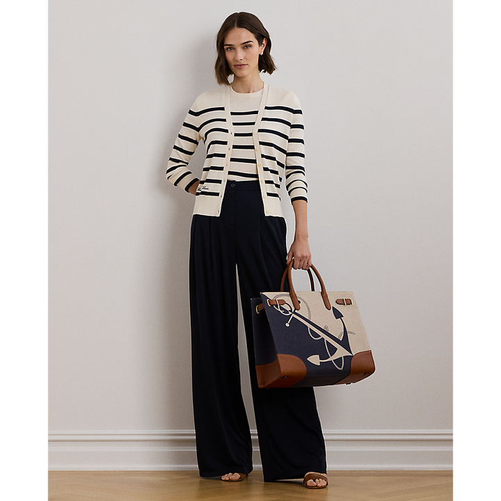 LRL Striped Cotton-Blend Cardigan/Pulover 200957476002