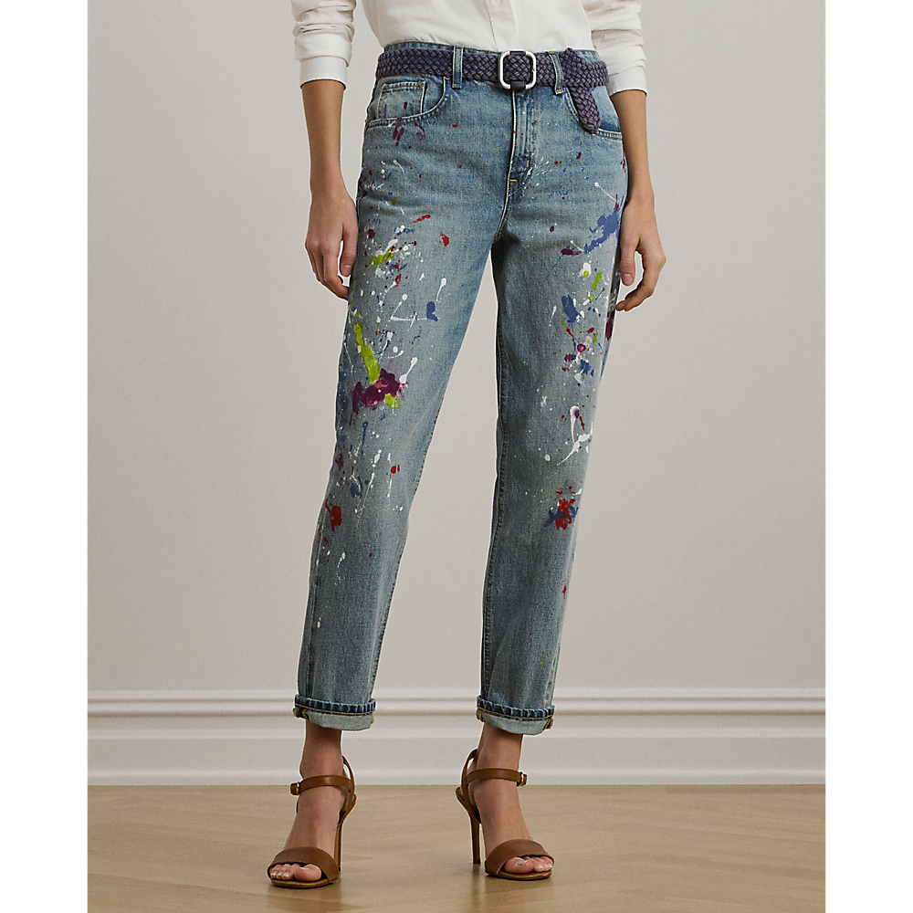 LRL Print Boyfriend Tapered Ankle Jean/Traperice 200971257001