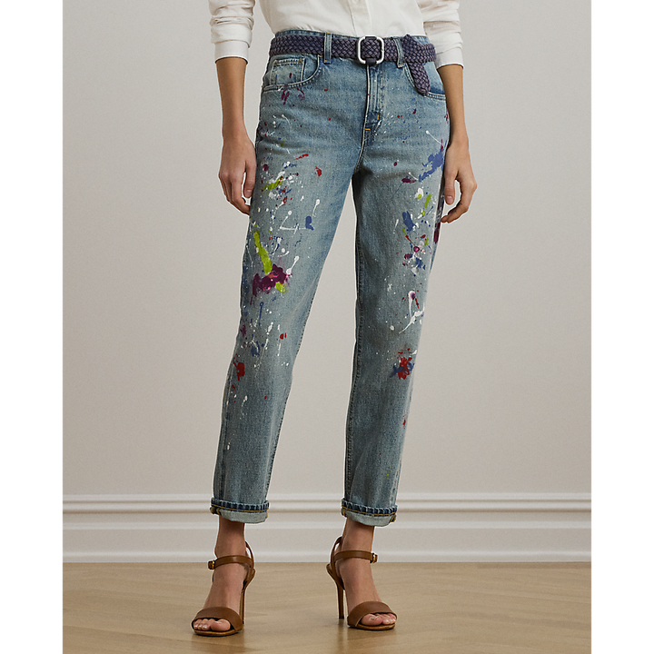 LRL Print Boyfriend Tapered Ankle Jean/Traperice 200971257001