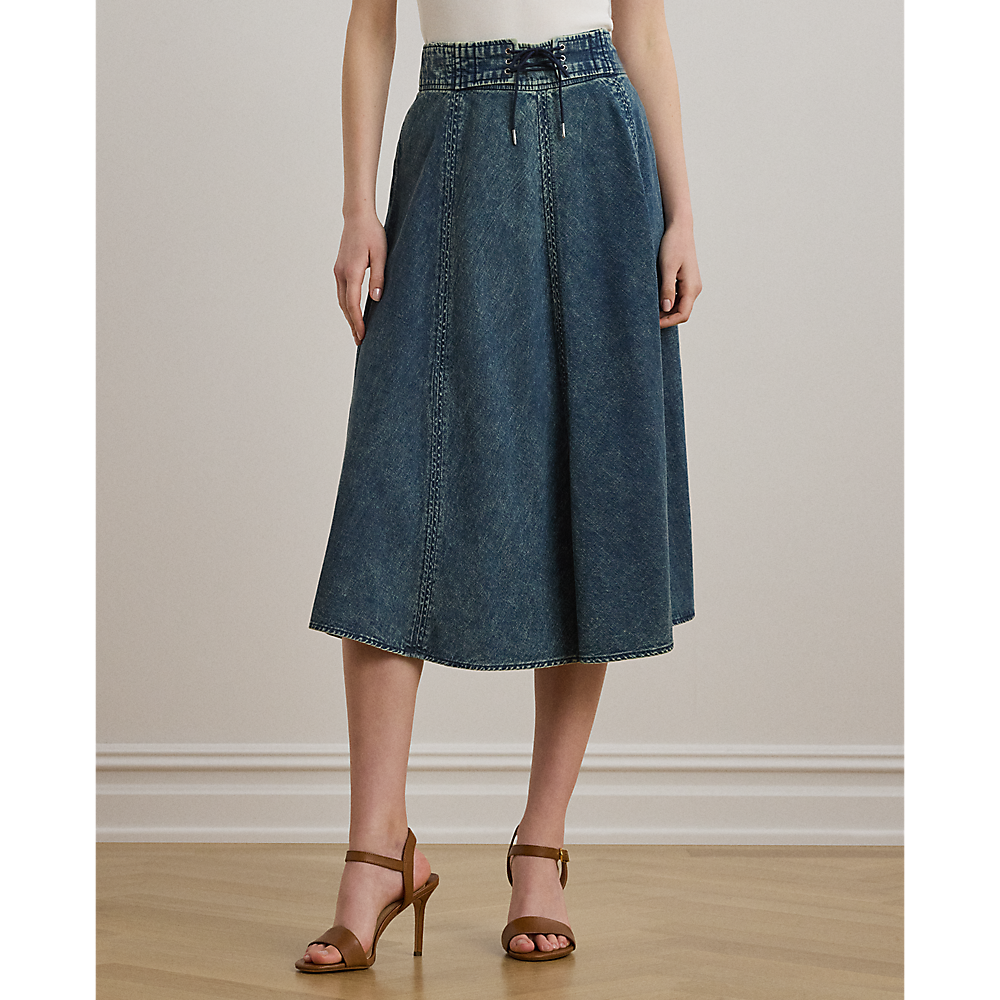 LRL Denim Drawcord Midi Skirt/Suknja 200971265001