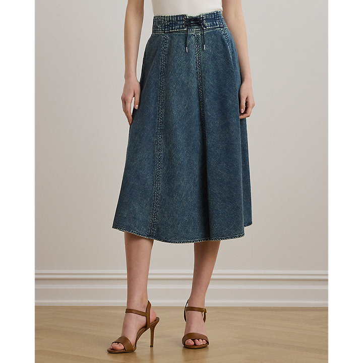 LRL Denim Drawcord Midi Skirt/Suknja 200971265001