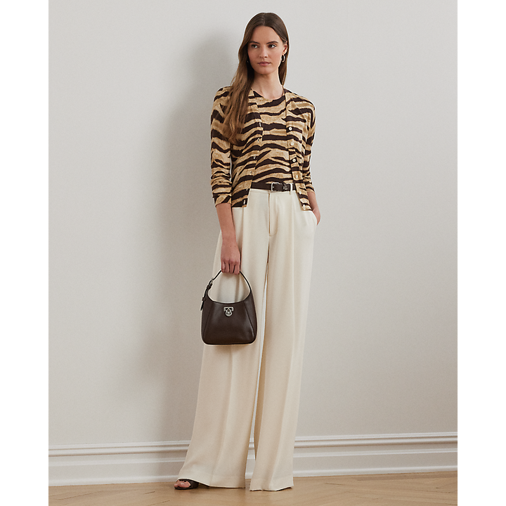 LRL Zebra-Print Linen-Cotton Cardigan/Pulover 200971371001