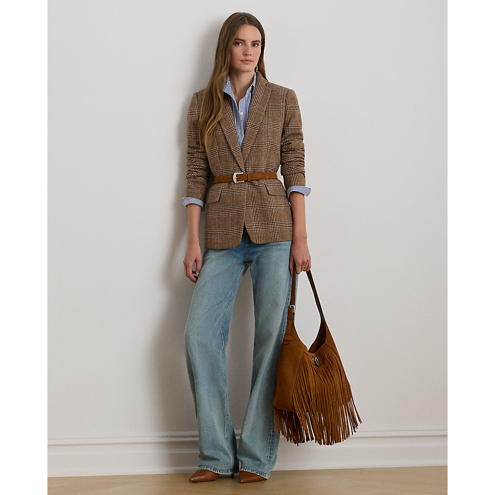 LRL Glen Plaid Wool-Blend Twill Blazer /Sako 200979814001