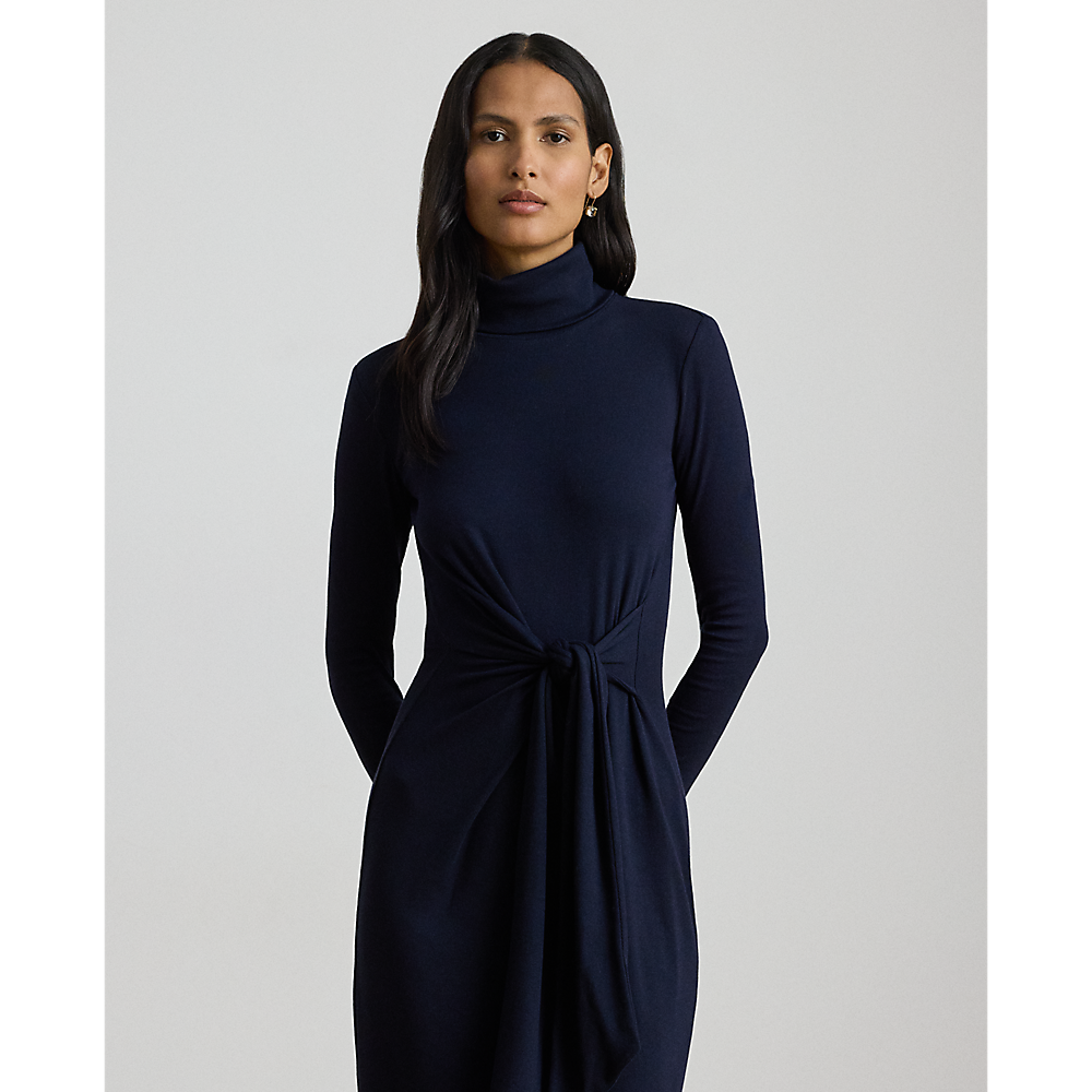 LRL Tie-Front Roll Neck Dress/Haljina 200980028001