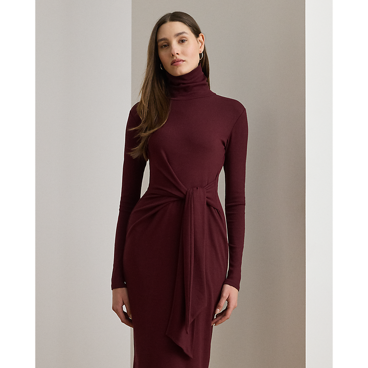 LRL Tie-Front Roll Neck Dress/Haljina 200980028006