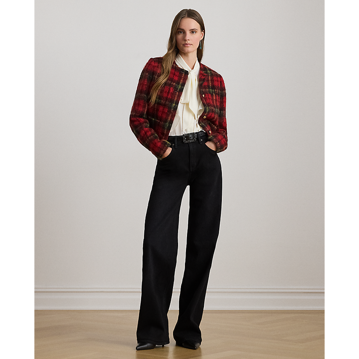 LRL Plaid Mohair Cropped Jacket/Sako 200P02014001