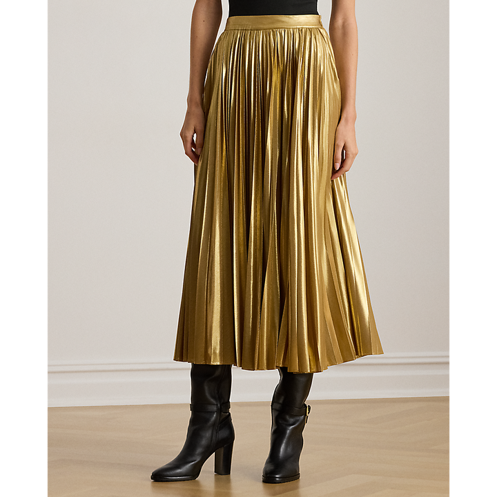 LRL Pleated Metallic Chiffon Skirt/Suknja 200P03432001