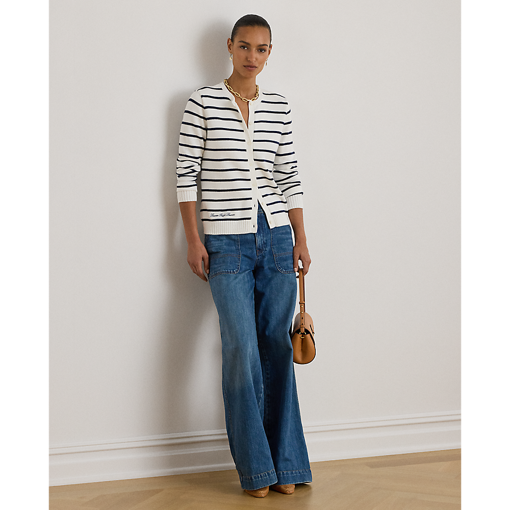 LRL Striped Cotton Cardigan/Pulover 200P03495001