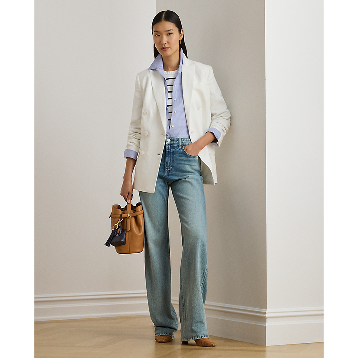 LRL Double-Breasted Linen-Blend Twill Blazer/Sako 200P03657001