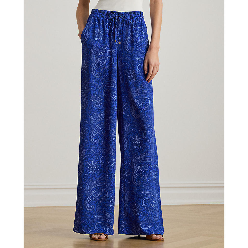 LRL Paisley Crepe Wide-Leg Trouser/Hlače 200P03695001