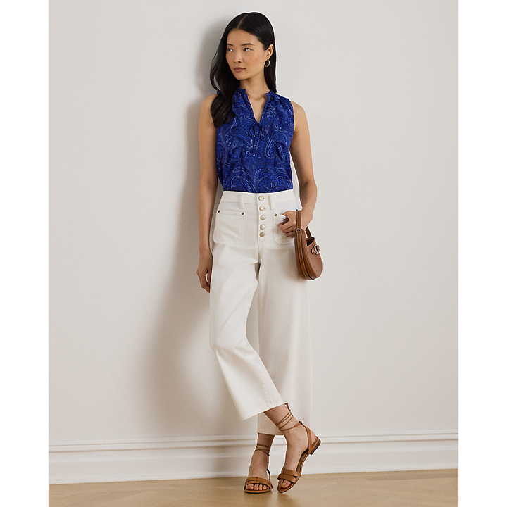 LRL Paisley Ruffle-Trim Georgette Blouse/Košulja 200P03698001