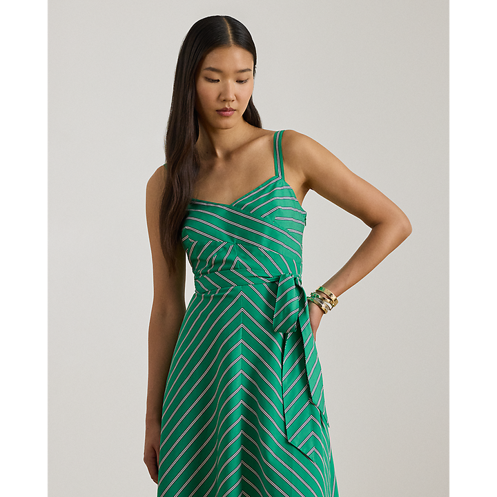 LRL Striped Belted Cotton Sleeveless Dress/Haljina 200P03708001