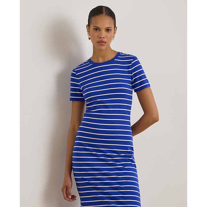 LRL Striped Cotton-Blend Jersey Tee Dress /Haljina 200P03768001