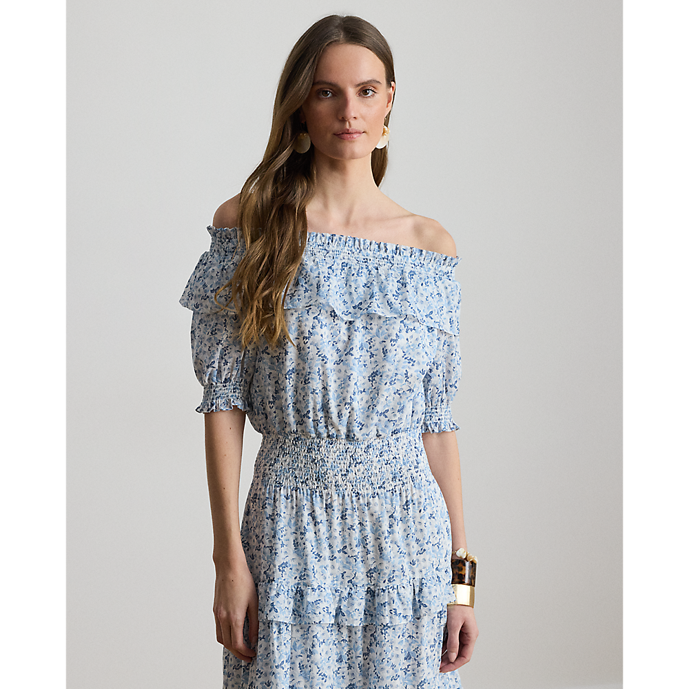 LRL Floral Voile Off-the-Shoulder Dress /Haljina 200P08959001