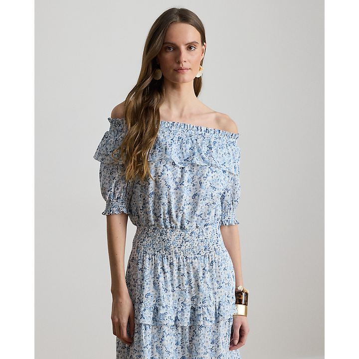LRL Floral Voile Off-the-Shoulder Dress /Haljina 200P08959001