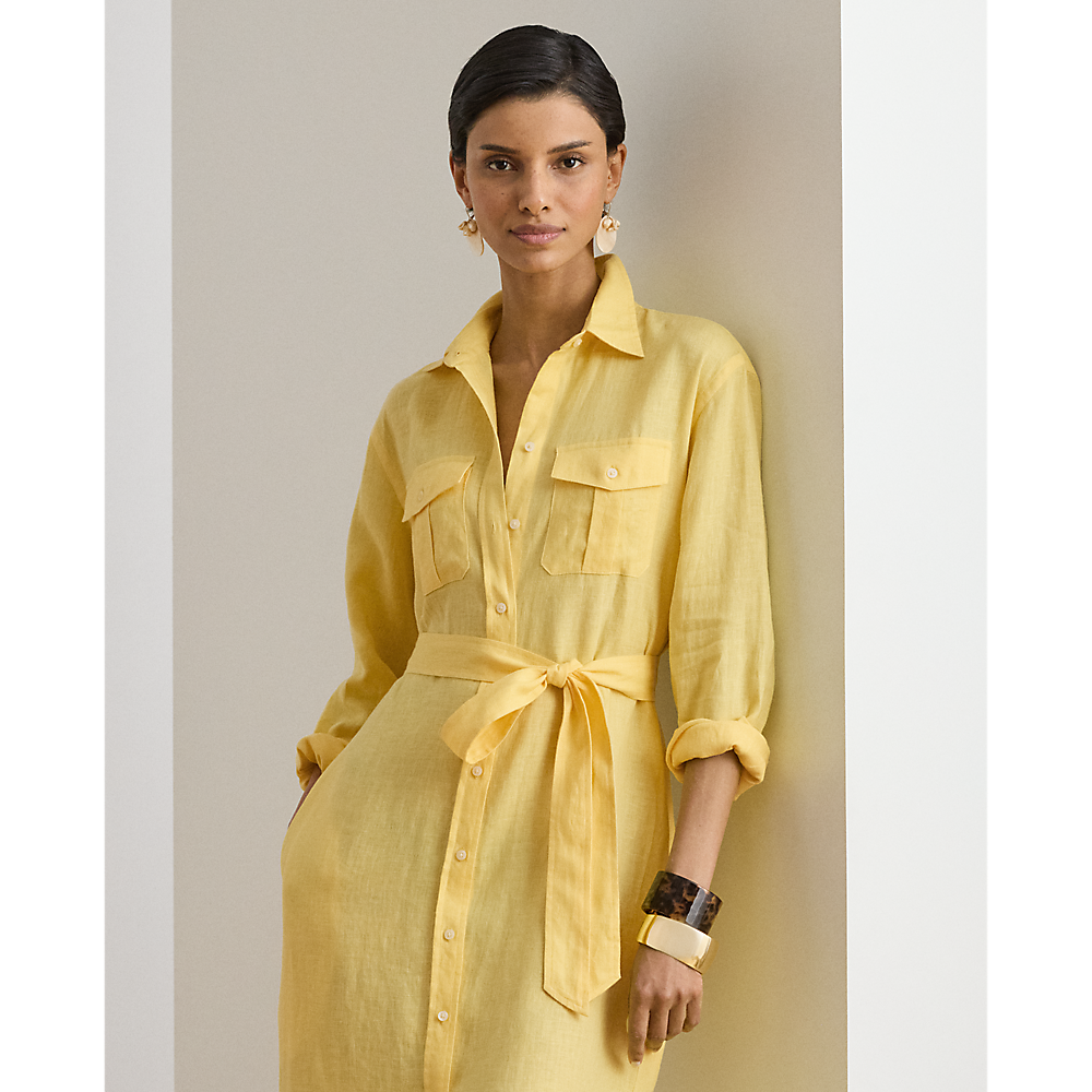 LRL Belted Linen Midi Shirtdress/Haljina 200P13684005